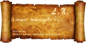 Langer Napsugár névjegykártya